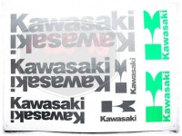 KAWASAKI UNIVERSAL DECAL SET KAWASAKI /SILVER/