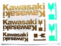 KAWASAKI UNIVERSAL DECAL SET KAWASAKI /GOLD/