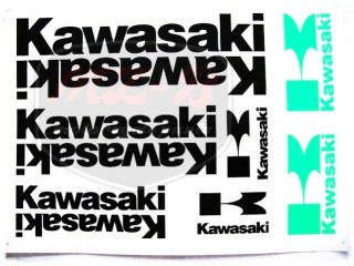 KAWASAKI UNIVERSAL DECAL SET KAWASAKI /BLACK/
