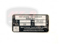 SIMSON SCHWALBE NAMEPLATE /KR51/1/