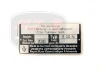 SIMSON 50 NAMEPLATE /S50N/