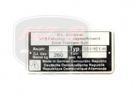 SIMSON 51 NAMEPLATE /S51/1 E1-H/