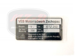 ETZ 250 NAMEPLATE /ETZ250/