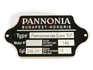 PANNONIA TLF NAMEPLATE /TLF/