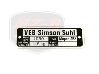 SIMSON SR2 NAMEPLATE /SR2/