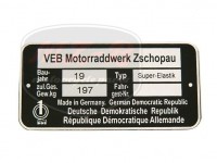 ETZ SUPER.ELASTIK NAMEPLATE /SUPER ELASTIK/