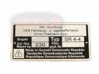 SIMSON HABICHT NAMEPLATE /SR4-4