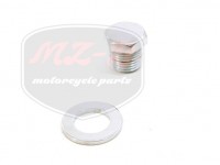 MZ/ES 250 THREADED PLUG FOR TOP STRUT MOUNTING+WASHER /CHROM/