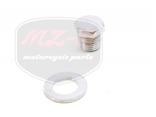 MZ/ES 250 THREADED PLUG FOR TOP STRUT MOUNTING+WASHER /CHROM/