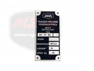 BABETTA 207 NAMEPLATE /207/