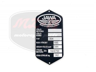 JAWA 354 NAMEPLATE /354/