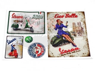 PIAGGIO UNIVERSAL DECAL SET VESPA RETRO 4PCS
