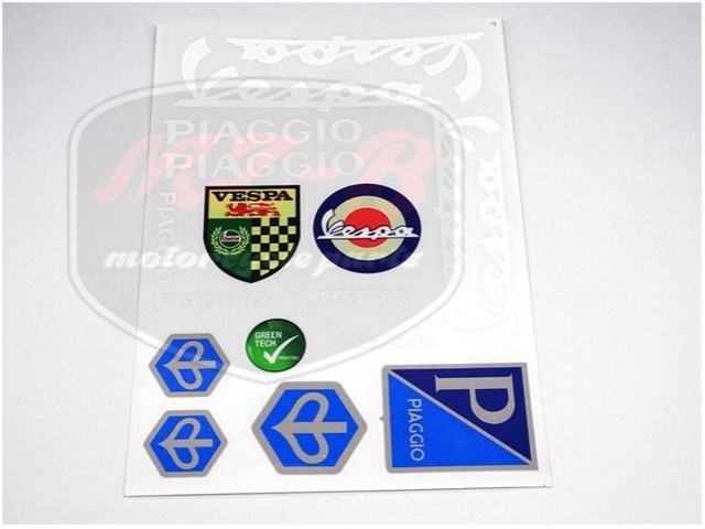 PIAGGIO UNIVERSAL STICKER SET VESPA /WHITE/ PIAGGIO UNIVERSAL STICKER SET VESPA /WHITE/