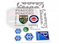 PIAGGIO UNIVERSAL STICKER SET VESPA /SILVER/