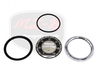 JAWA 353 SPEEDOMETER GLASS+RIM /120KM/H/