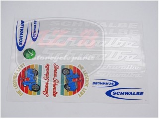 SIMSON SCHWALBE DECAL SET WHITE-BLUE