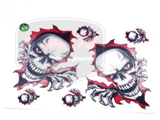 EGYÉB UNIVERSAL STICKERS SET SKULL /6 PIECES/