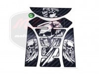 EGYÉB UNIVERSAL STICKER TANK PAD SKULL SILVER