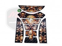 EGYÉB UNIVERSAL STICKER TANK PAD SKULL GOLD