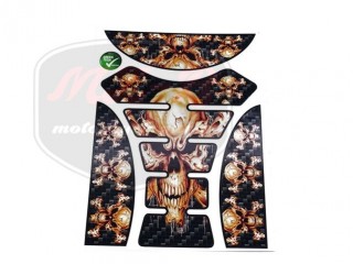 EGYÉB UNIVERSAL STICKER TANK PAD SKULL GOLD